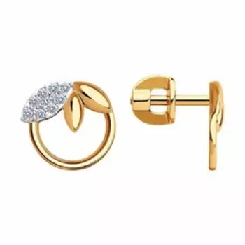 Золотые серьги с фианитами