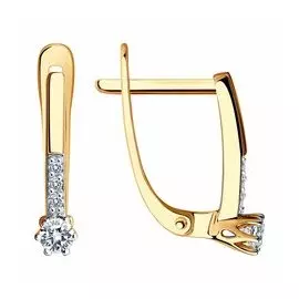 Золотые серьги с фианитами