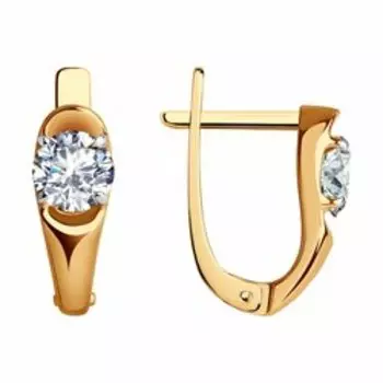 Золотые серьги с фианитами