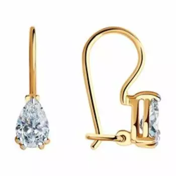 Золотые серьги с фианитами