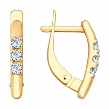 Золотые серьги с фианитами