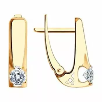 Золотые серьги с фианитами