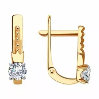 Золотые серьги с фианитами