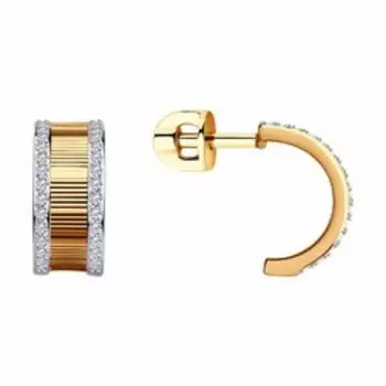 Золотые серьги с фианитами