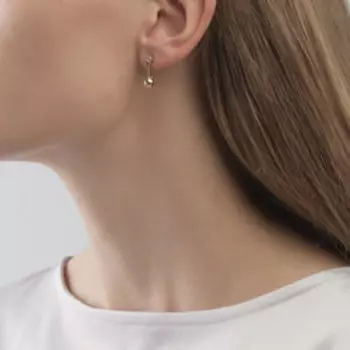 Золотые серьги с фианитами