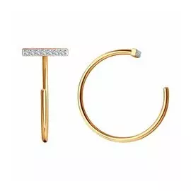 Золотые серьги с фианитами