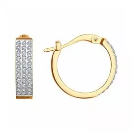 Золотые серьги с фианитами