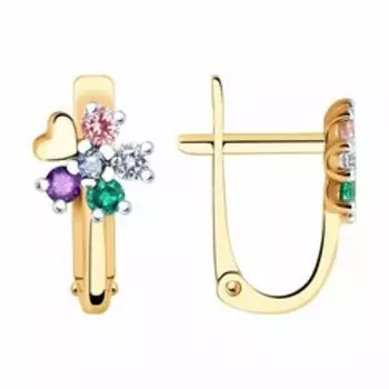 Золотые серьги с фианитами