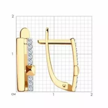 Золотые серьги с фианитами