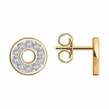 Золотые серьги с фианитами