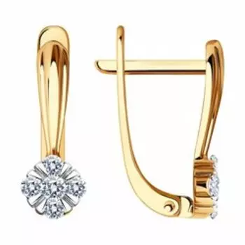 Золотые серьги с фианитами