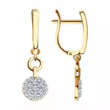 Золотые серьги с фианитами