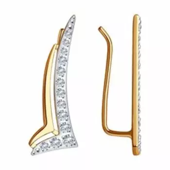 Золотые серьги с фианитами