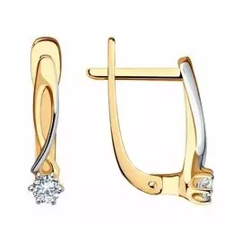 Золотые серьги с фианитами