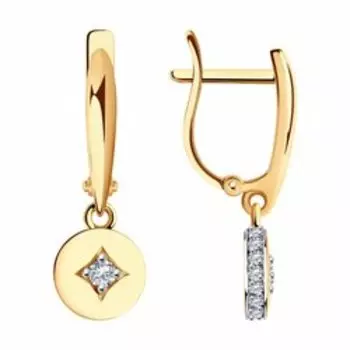 Золотые серьги с фианитами