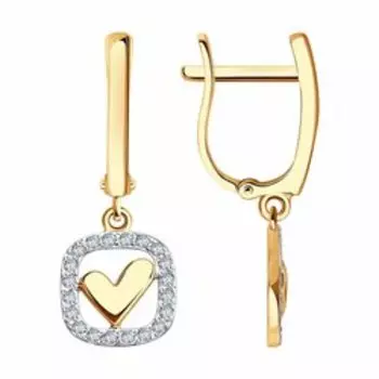 Золотые серьги с фианитами