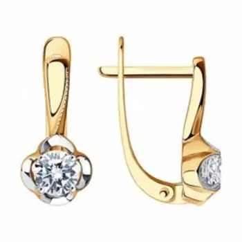 Золотые серьги с фианитами