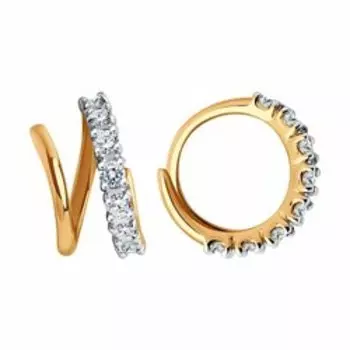 Золотые серьги с фианитами