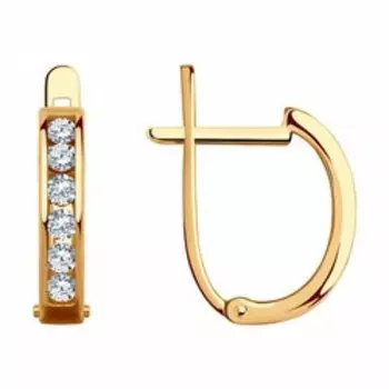 Золотые серьги с фианитами