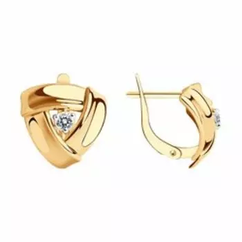 Золотые серьги с фианитами