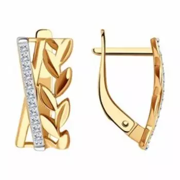 Золотые серьги с фианитами