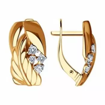 Золотые серьги с фианитами