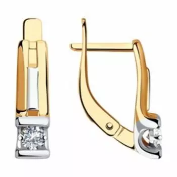 Золотые серьги с фианитами