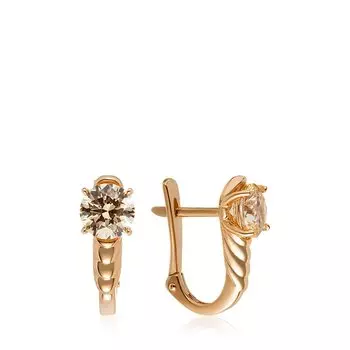 Золотые серьги с фианитами