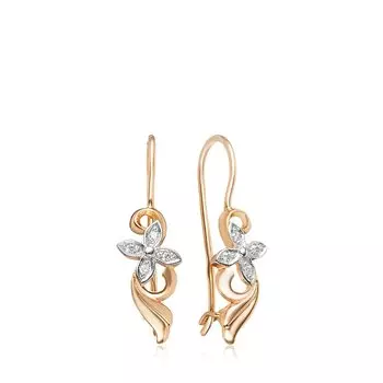 Золотые серьги с фианитами