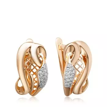 Золотые серьги с фианитами