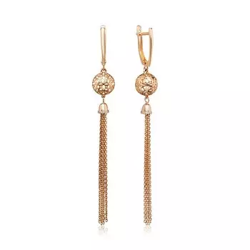 Золотые серьги с фианитами