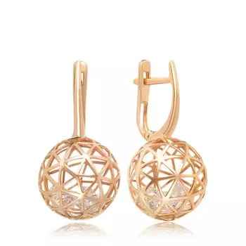 Золотые серьги с фианитами