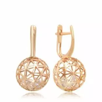 Золотые серьги с фианитами