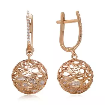 Золотые серьги с фианитами