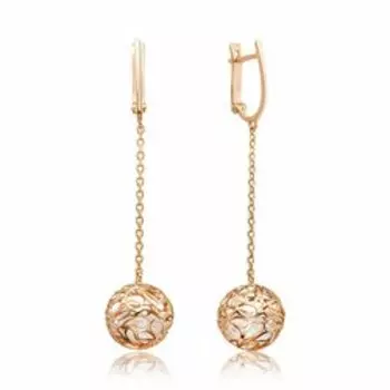 Золотые серьги с фианитами