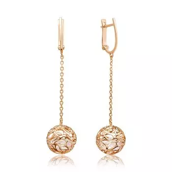 Золотые серьги с фианитами