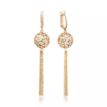 Золотые серьги с фианитами