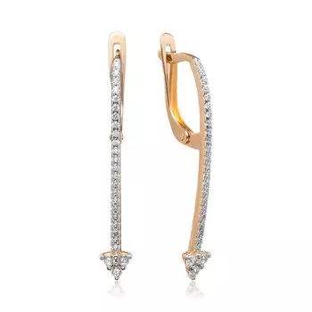 Золотые серьги с фианитами