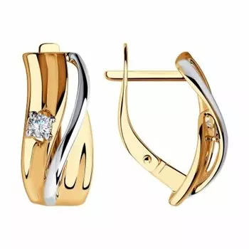 Золотые серьги с фианитами