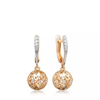 Золотые серьги с фианитами