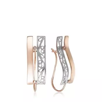 Золотые серьги с фианитами