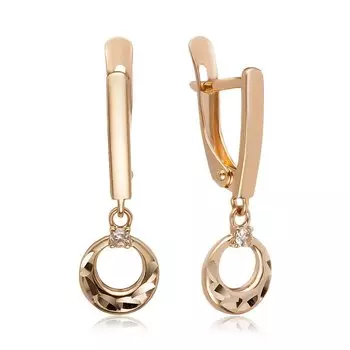 Золотые серьги с фианитами