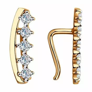 Золотые серьги с фианитами