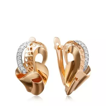 Золотые серьги с фианитами