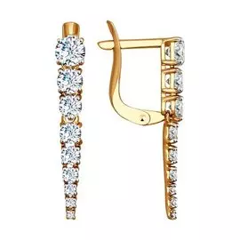 Золотые серьги с фианитами