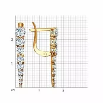 Золотые серьги с фианитами
