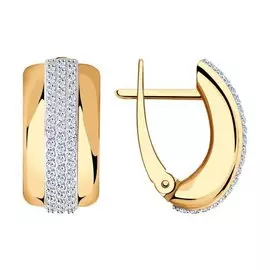 Золотые серьги с фианитами