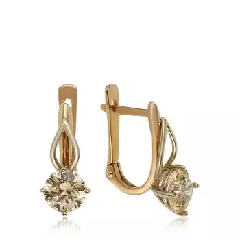 Золотые серьги с фианитами