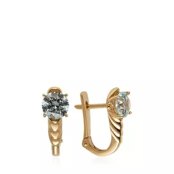 Золотые серьги с фианитами