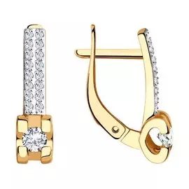 Золотые серьги с фианитами